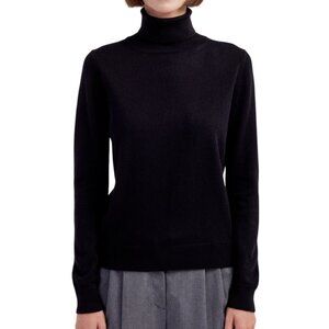 Jolie Sweater Black Turtleneck Long Sleeves Cashmere Blend Women's size Medium